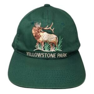 Yellowstone Park Snapback Cap Green One Size Embroidered Triangle Headwear